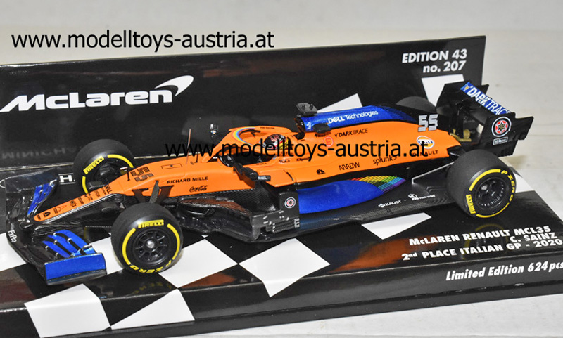 McLaren MCL35 Renault 2020 Carlos SAINZ Jr. Italien GP 2. Platz 1:43 Minichamps