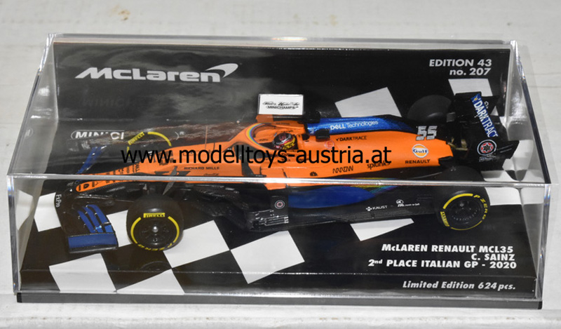 McLaren MCL35 Renault 2020 Carlos SAINZ Jr. Italien GP 2. Platz 1:43 Minichamps