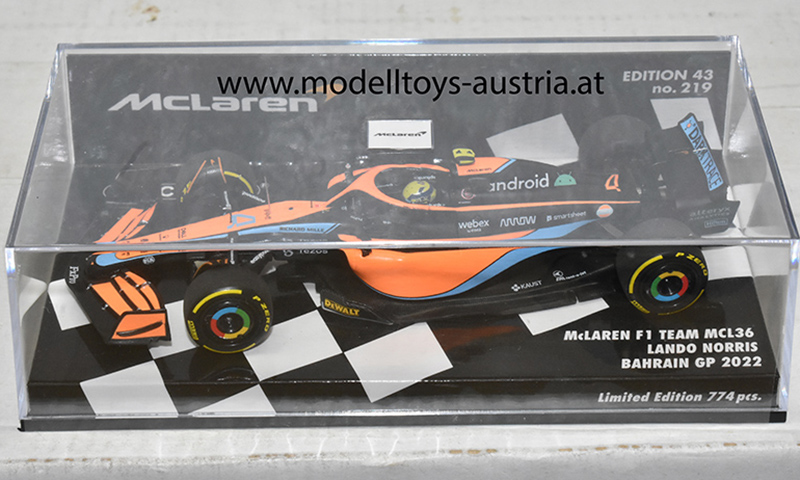 McLaren MCL36 Mercedes 2022 Lando NORRIS Bahrain GP 1:43