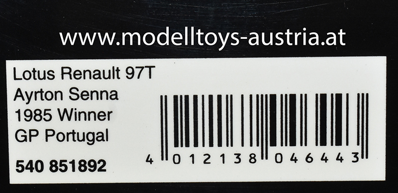Lotus 97T Renault 1985 Ayrton SENNA Sieger Portugal GP 1:18
