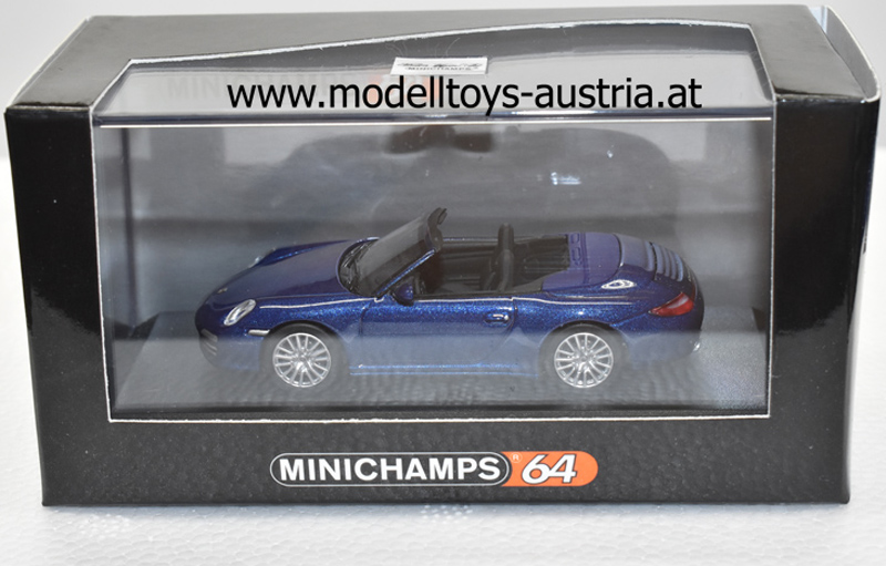 Porsche 911 997 Cabrio Carrera 4S 2008 blau metallik 1:64