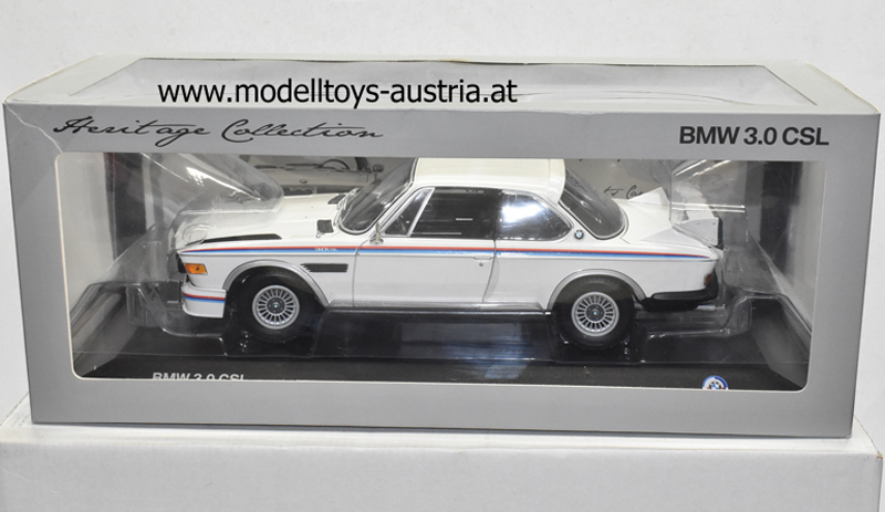 BMW E9 3.0 CSL Coupe mit Spoiler Set 1973 - 1975 weiss 1:18