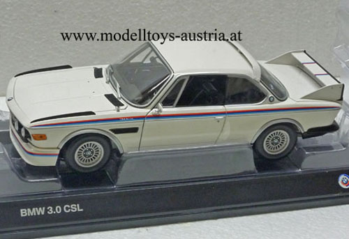 BMW E9 3.0 CSL Coupe mit Spoiler Set 1973 - 1975 weiss 1:18