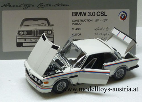 BMW E9 3.0 CSL Coupe mit Spoiler Set 1973 - 1975 weiss 1:18