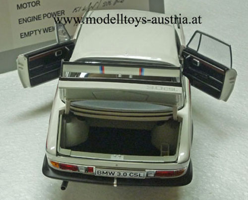 BMW E9 3.0 CSL Coupe mit Spoiler Set 1973 - 1975 weiss 1:18
