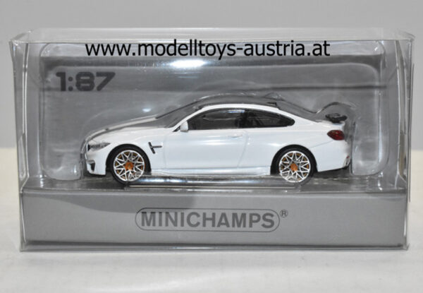BMW F82 M4 GTS Coupe 2016 weiss / orange Felgen 1:87 HO