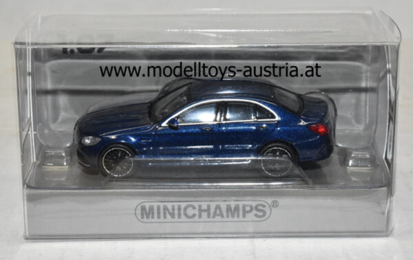 Mercedes Benz C63 AMG Limousine 2019 dunkel blau metallik 1:87 HO