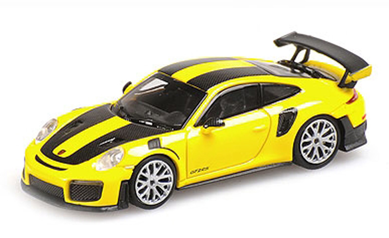 Porsche 911 991 Coupe GT2 RS 2018 gelb mit CARBON Streifen 1:87 HO