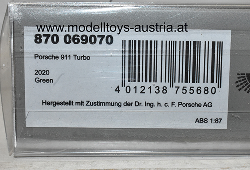 Porsche 911 992 Coupe Turbo 2020 grün 1:87 H0