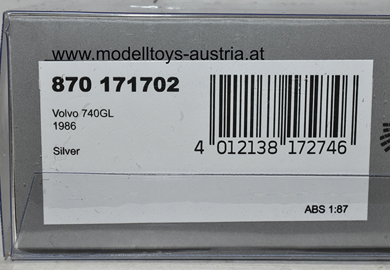 Volvo 740 GL Limousine 1986 silber metallik 1:87 H0