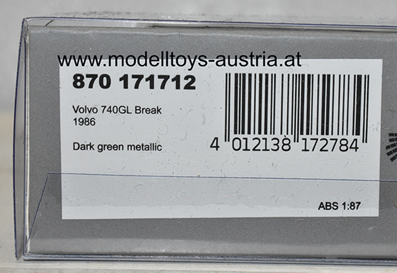 Volvo 740 GL Kombi Break 1986 dunkel grün metallik 1:87 H0