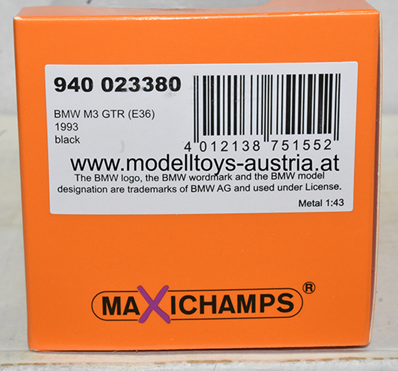 BMW E36 Coupe M3 GTR 1993 schwarz 1:43