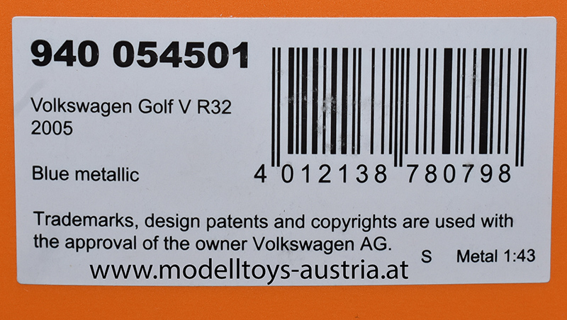 VW Golf V Golf 5 Limousine R32 2005 blau 1:43