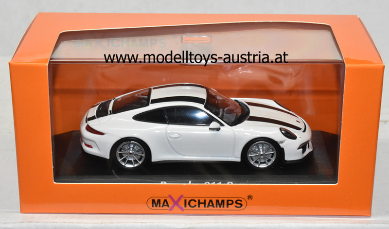 Porsche 911 991 Coupe R 2016 weiss mit schwarzen Streifen 1:43