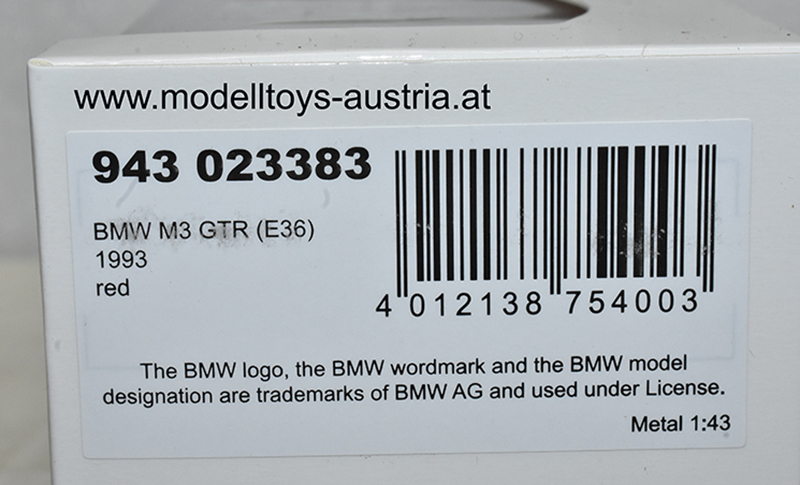 BMW E36 Coupe M3 GTR 1993 rot 1:43