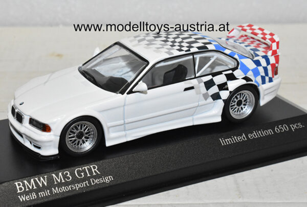 BMW E36 Coupe M3 GTR 1993 weiss / Motorsport Design 1:43