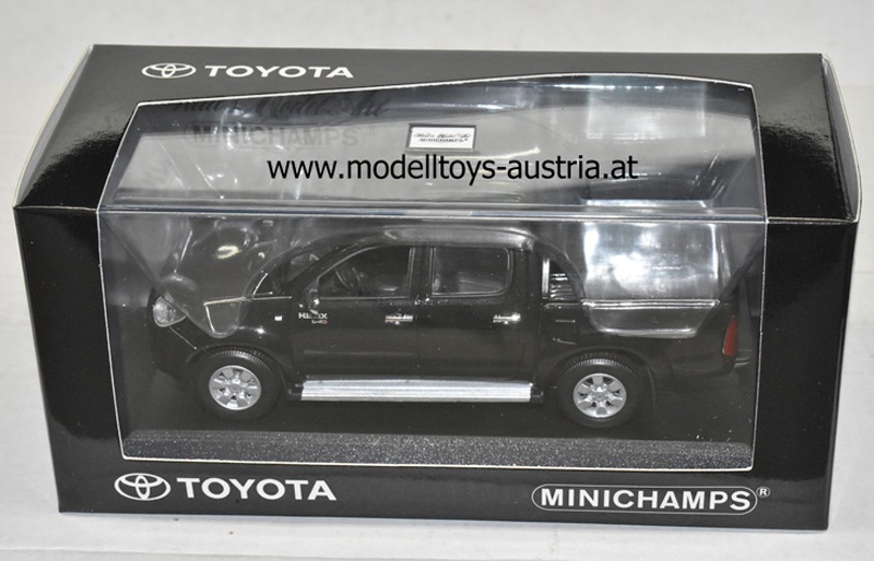 Toyota Hilux D-4D 4x4 4 WD Doppelkabine Pick-up 2007 schwarz 1:43