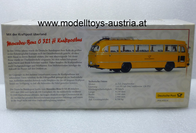 Mercedes Benz O321 H Post Citybus Deutsche Bundespost Postbus 1:43