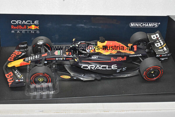 Red Bull Racing RB19 Honda 2023 Max VERSTAPPEN Weltmeister Sieger Bahrain GP 1:18 Minichamps