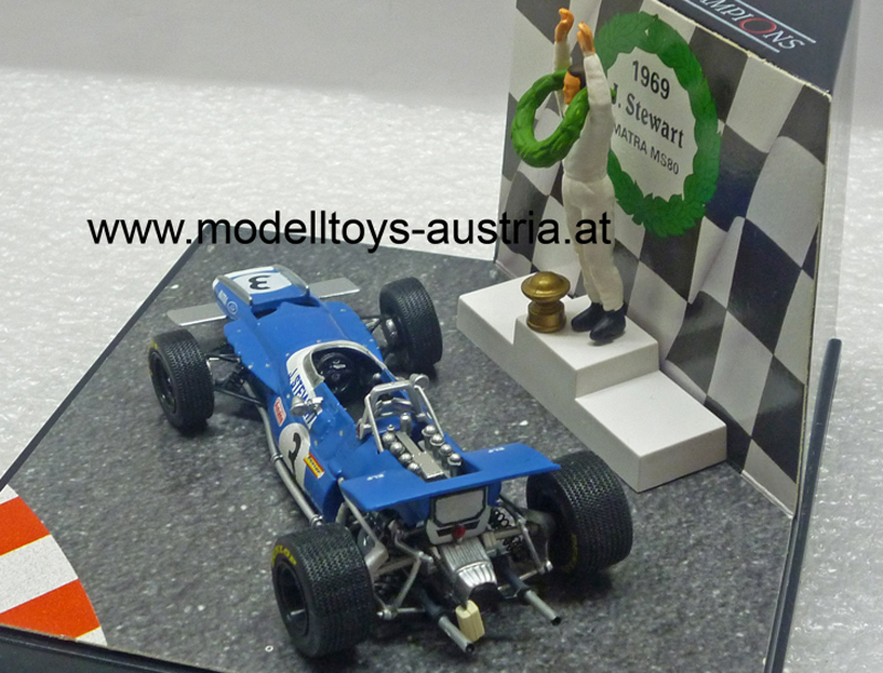 Matra MS80 Ford 1969 WELTMEISTER Jackie STEWART 1:43 DIORAMA