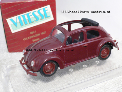 VW Käfer 1947 mit Sonnendach rot 1:43