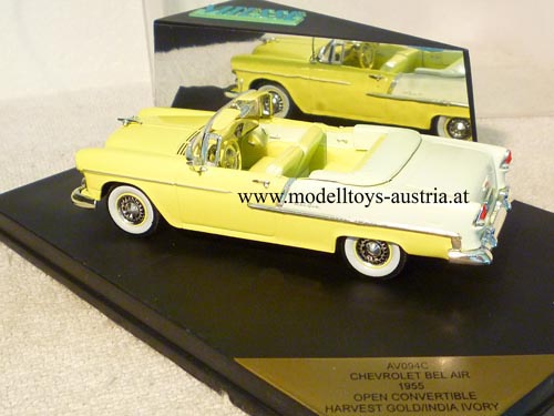 Chevrolet Bel Air Cabrio 1955 hellgelb / weiss 1:43