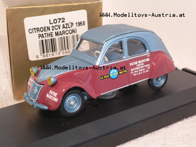 Citroen 2CV 2 CV 1958 AZLP PATHE MARCONI 1:43