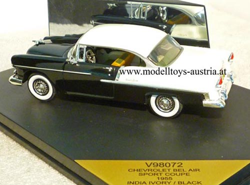 Chevrolet Bel Air Sport Coupe 1955 schwarz / weiss 1:43