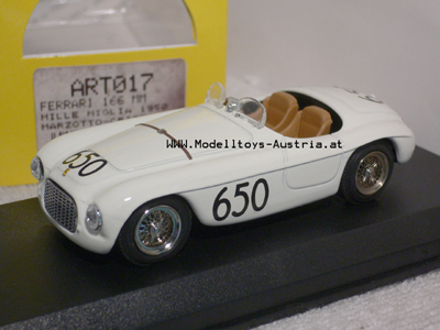 Ferrari 166 MM Spider MILLE MIGLIA 1950 weiß #650 1:43