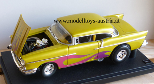 Chevrolet Bel Air Coupe 1957 Custom Hot Rod gold metallik 1:18