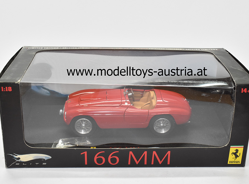 Ferrari 166 MM Barchetta Mille Miglia Cabrio rot 1:18 DEFEKT HotWheels