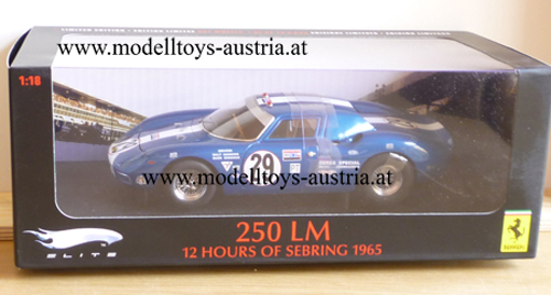 Ferrari 250 LM 1965 Sebring Mark DONOHUE / HANSGER 1:18
