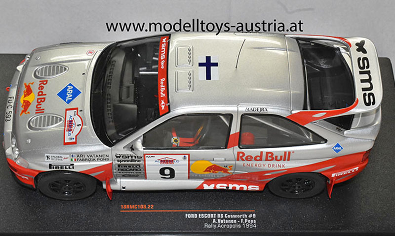 Ford Escort RS Cosworth 1994 Rally Acropolis Ari VATANEN / Fabrizia PONS Red Bull 1:18