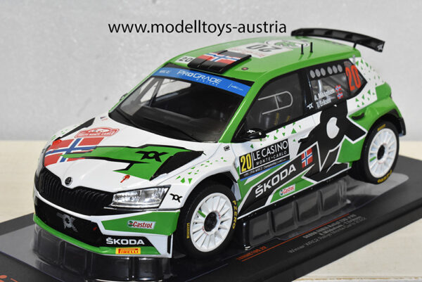 Skoda Fabia Rally 2 EVO 2022 Rally Sieger WRC2 Monte Carlo MIKKELSEN / ERIKSEN 1:18