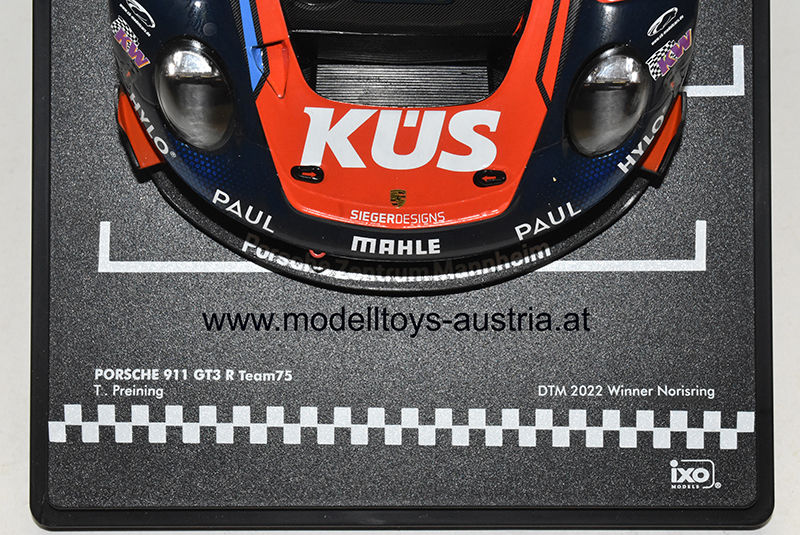 Porsche 911 GT3 R DTM 2022 Sieger Norisring Thomas PREINING Team KÜS 1:18 IXO