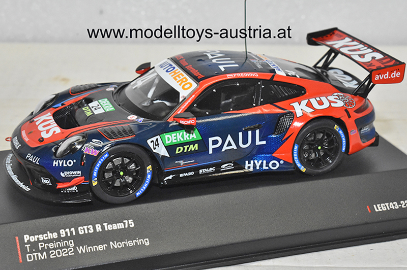 Porsche 911 GT3 R DTM 2022 Sieger Norisring Thomas PREINING Team KÜS 1:43 IXO