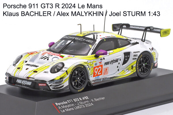 Porsche 911 GT3 R 2024 Le Mans Klaus BACHLER / Alex MALYKHIN / Joel STURM 1:43