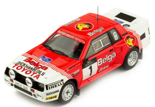 Toyota Celica TA64 Twin Cam Turbo 1985 Rally Haspengouw Belgien Juha KANKKUNEN / Fred GALLAGHER 1:43