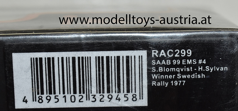 Saab 99 EMS 1977 Rally Schweden Sieger BLOMQVIST / SYLVAN 1:43
