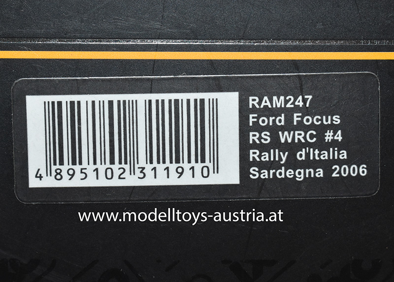 Ford Focus RS WRC 2006 Hirvonen / Lehtinen Rally Italia 1:43