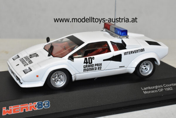 Lamborghini Countach 5000 S 1982 Monaco GP Monte Carlo Safety Car / Pace Car weiss 1:43