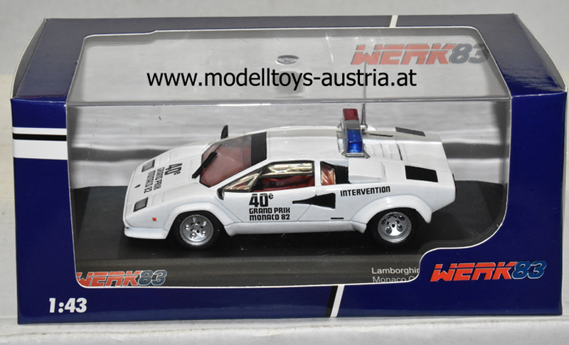 Lamborghini Countach 5000 S 1982 Monaco GP Monte Carlo Safety Car / Pace Car weiss 1:43