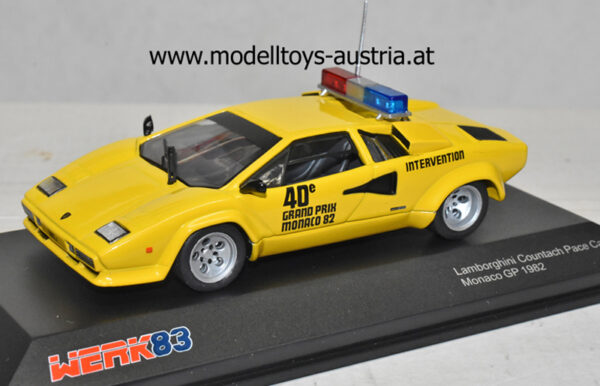 Lamborghini Countach 5000 S 1982 Monaco GP Monte Carlo Safety Car / Pace Car gelb 1:43