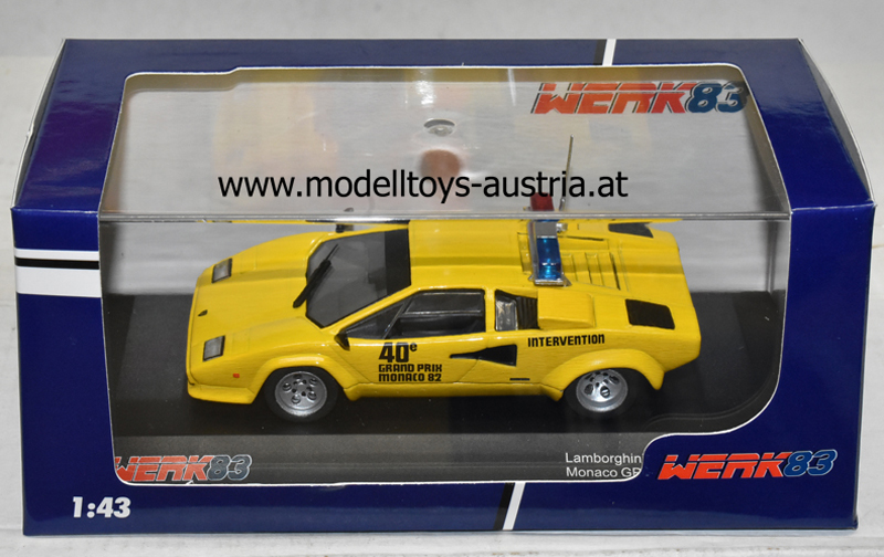 Lamborghini Countach 5000 S 1982 Monaco GP Monte Carlo Safety Car / Pace Car gelb 1:43