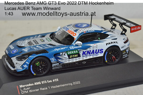 Mercedes Benz AMG GT3 Evo 2022 DTM Hockenheim Lucas AUER Team Winward 1:43