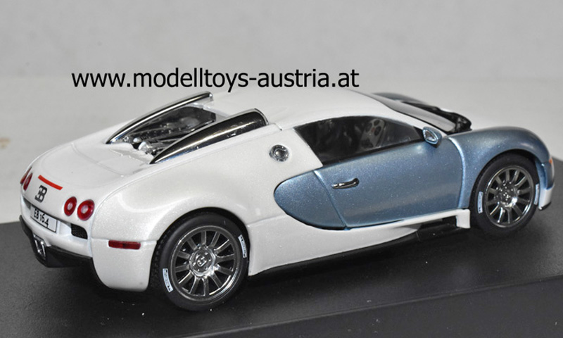 Bugatti EB 16.4 Veyron PRODUKTIONS MODELL weiss / blau 1:43