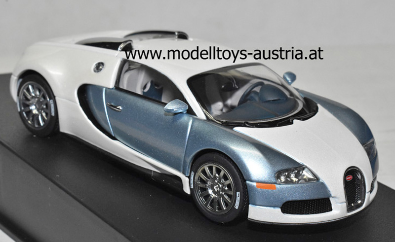 Bugatti EB 16.4 Veyron PRODUKTIONS MODELL weiss / blau 1:43