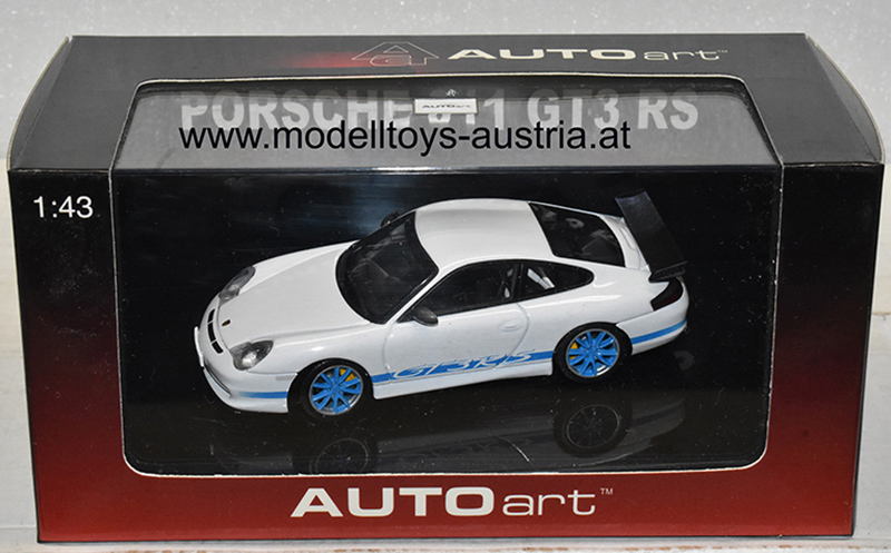 Porsche 911 996 Coupe GT3 RS 2004 weiss / blau 1:43