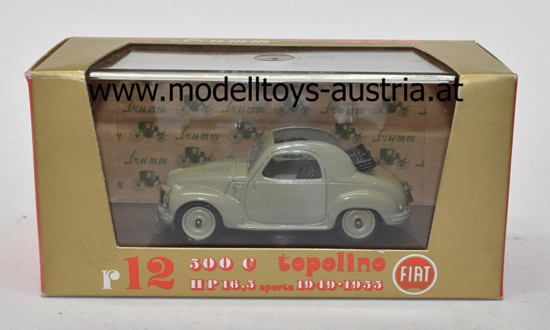 Fiat 500 C Topolino offenes Dach 1949 - 1955 hellgrau 1:43
