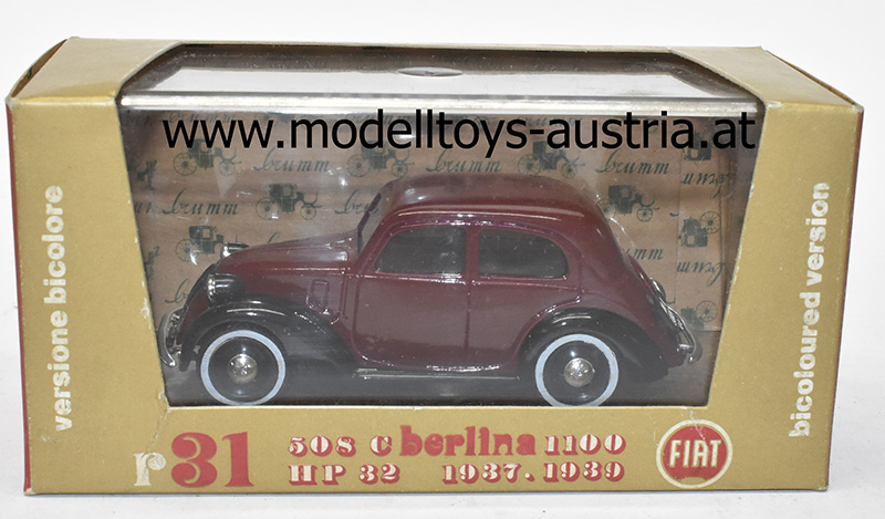 Fiat 1100 508 C Berlina 1937 - 1939 rot / schwarz 1:43